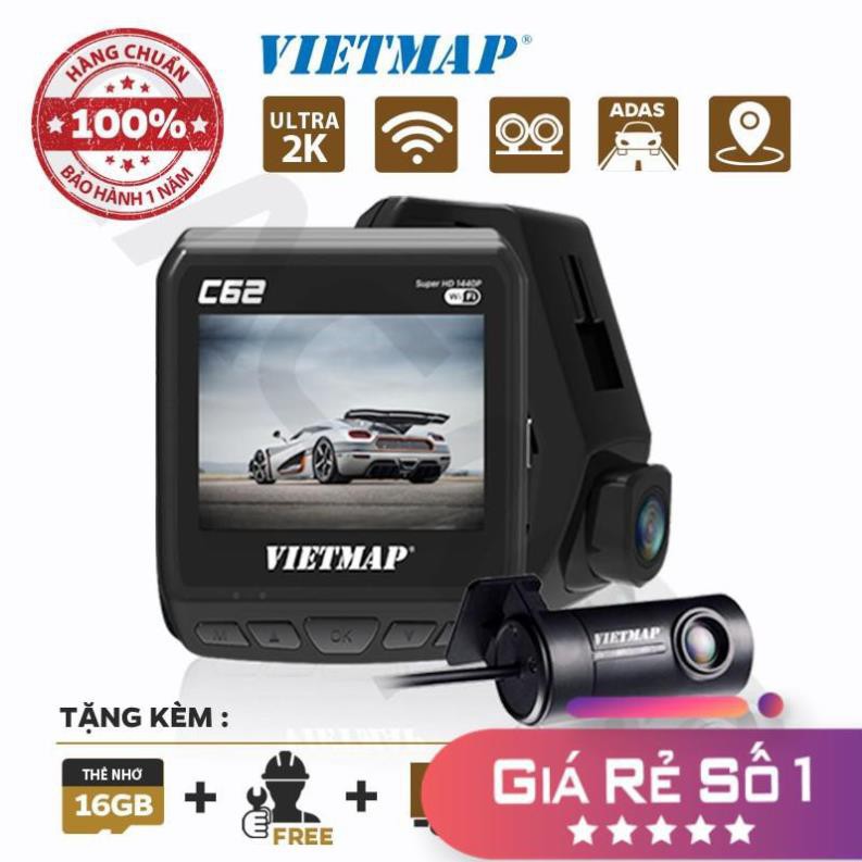 Camera hành trình ghi hình trước và sau Vietmap C62 GPS/WIFI/ADAS l