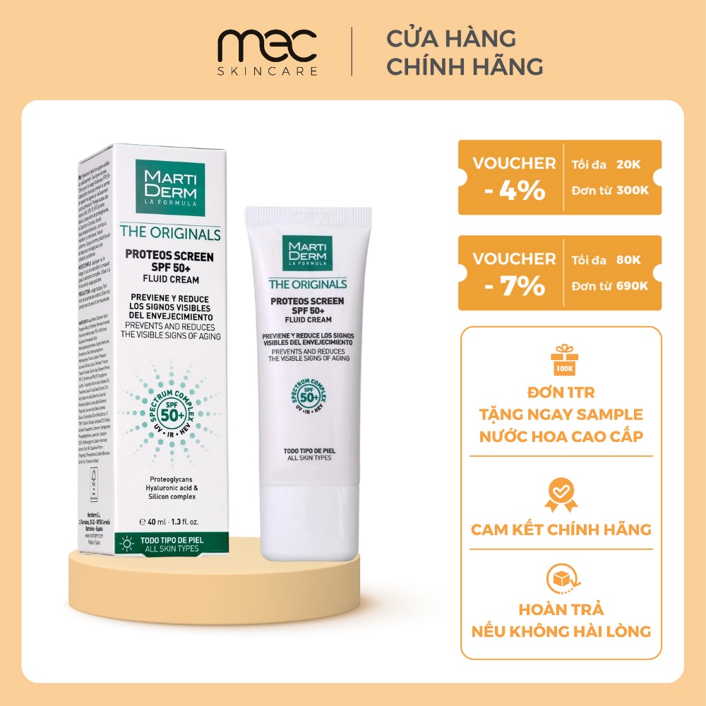 Kem Chống Nắng Ngừa Lão Hóa, Nám Da MartiDerm The Originals Proteos Screen SPF50+ 40ml - mecskincare