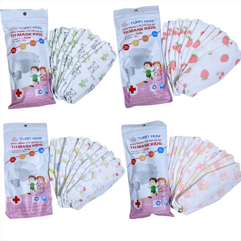 Khẩu Trang 4D Cho Bé KF94 - Bảo về sức khỏe Kháng Khuẩn, Chống Bụi Mịn PM 2.5