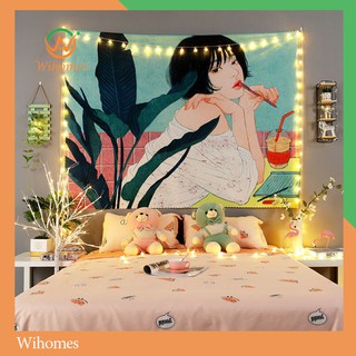 [ĐẸP - DÀY DẶN] Vải treo tường Decor họa tiết cô gái (Loại dày đẹp 150x130cm, TẶNG móc treo) Vải treo tường Wihomes