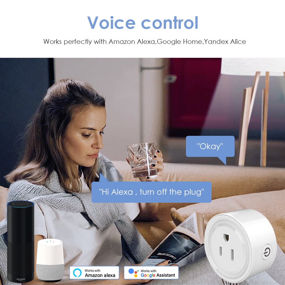 ALG Ổ Cắm Thông Minh Wifi Tiêu Chuẩn Mỹ Không Thống Kê Dữ Liệu Thiết Bị Gia Dụng Điều Khiển Từ Xa Tuya Nhà Thông Minh Hoạt Động Với Alexa Google Home Không Cần Hub