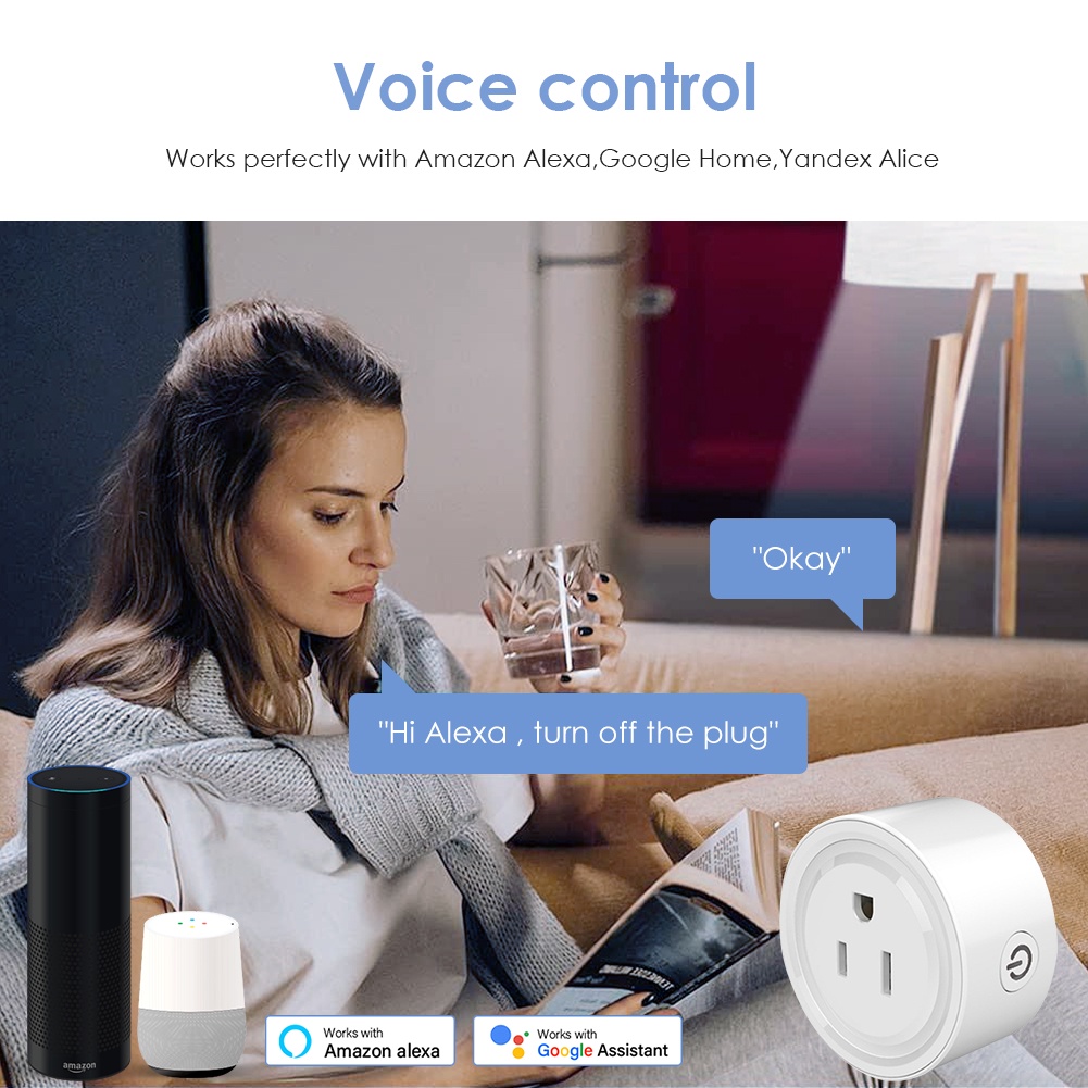 Ổ Cắm Hẹn Giờ Thông Minh Có Sẵn Điều Khiển Từ Xa Di Động Wifi Tuya 16/20a Cho Amazon Alexa Google Home Serein