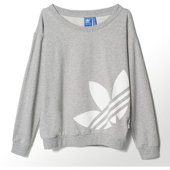Áo Sweater In Logo Adidas Màu Xám Cá Tính