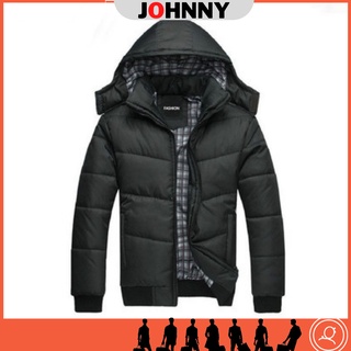 ÁO khoác phao nam JOHNNY Áo khoác nam mũ rời có thể tháo rời, giữ ấm tổt thời trang mùa đại hàn -KNA01