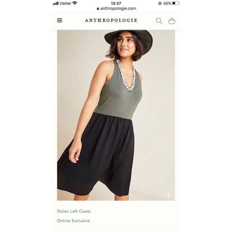 Đầm thun Dolan phối 2 màu