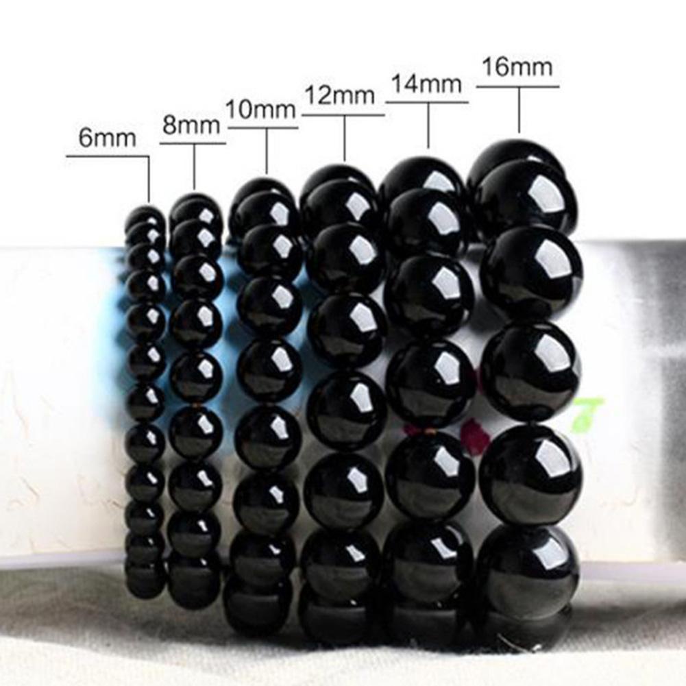 Vòng tay N4F2 chuỗi hạt đá obsidian màu đen