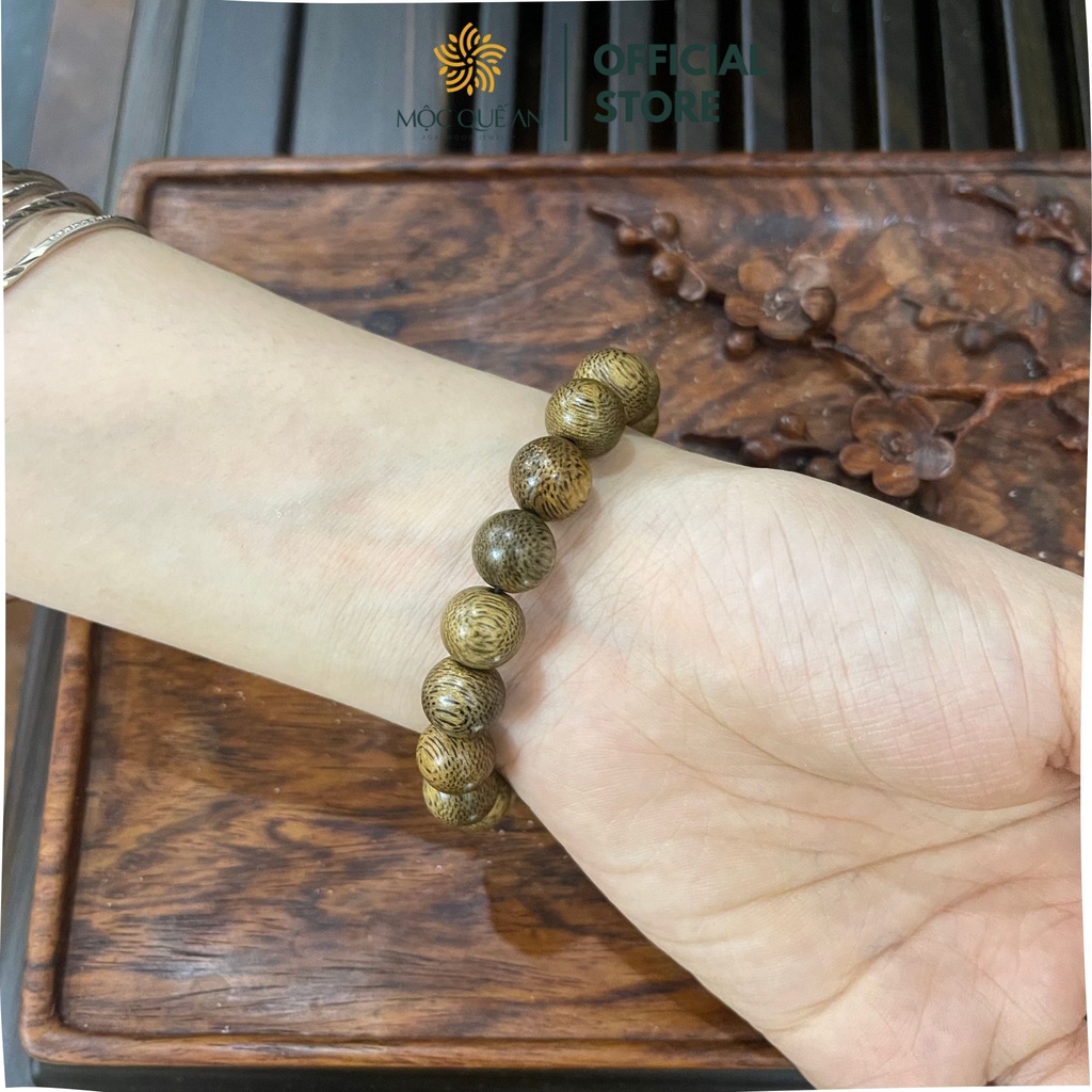 Vòng Tay Trầm Hương Hạt Tròn Đơn 6/8/10/12mm Nam Nữ Phong Thủy May Mắn Bình An