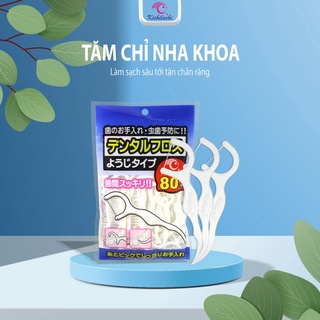 Tăm chỉ nha khoa Kichilachi bảo vệ răng miệng ngừa sâu răng, tăm chỉ nha khoa hộp 80 chiếc