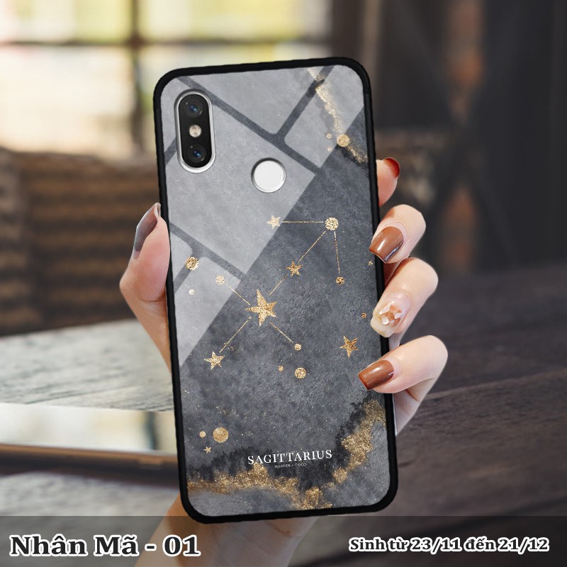 Ốp kính Xiaomi Mi 8 in cung hoàng đạo