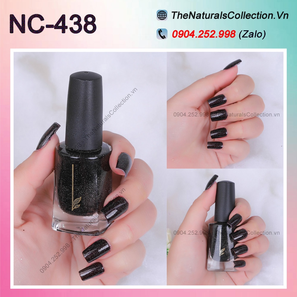 Sơn Móng Tay Hữu Cơ Màu Tím Than - Kim Tuyến 438 - Hàng Mỹ Chính Hãng - The Naturals Collection