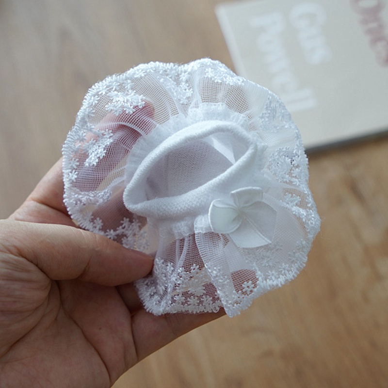 4 đôi vớ cotton phối ren màu trắng đính nơ thời trang cho bé gái