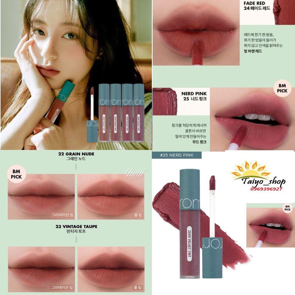 Son Kem Lì, Lên Màu Chuẩn, Mịn Môi Romand Zero Velvet Tint 5.5g