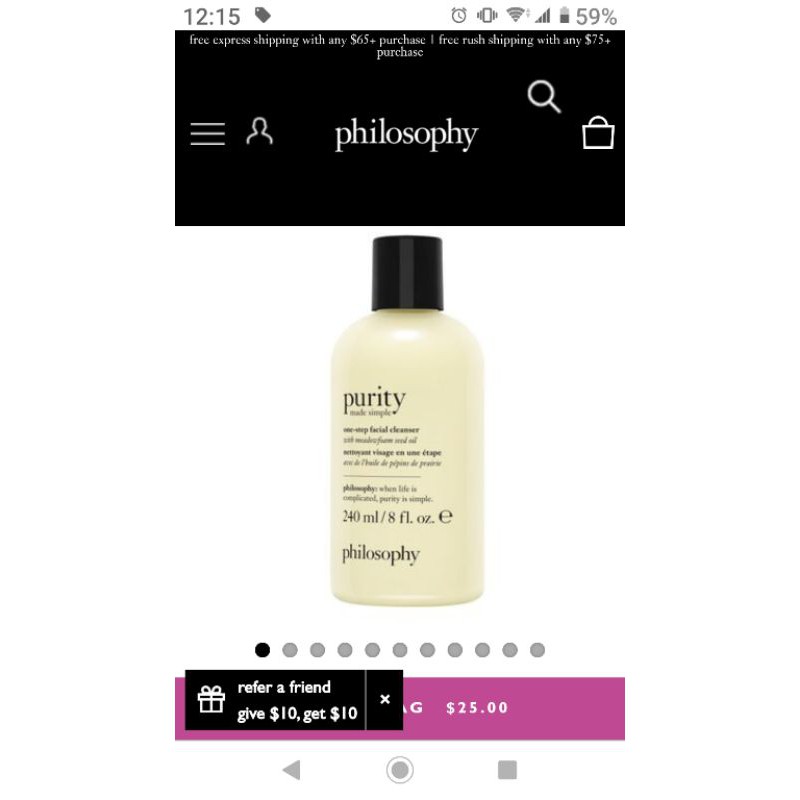 Sữa rửa mặt PHILOSOPHY PURITY MADE SIMPLE 240ml | BigBuy360 - bigbuy360.vn