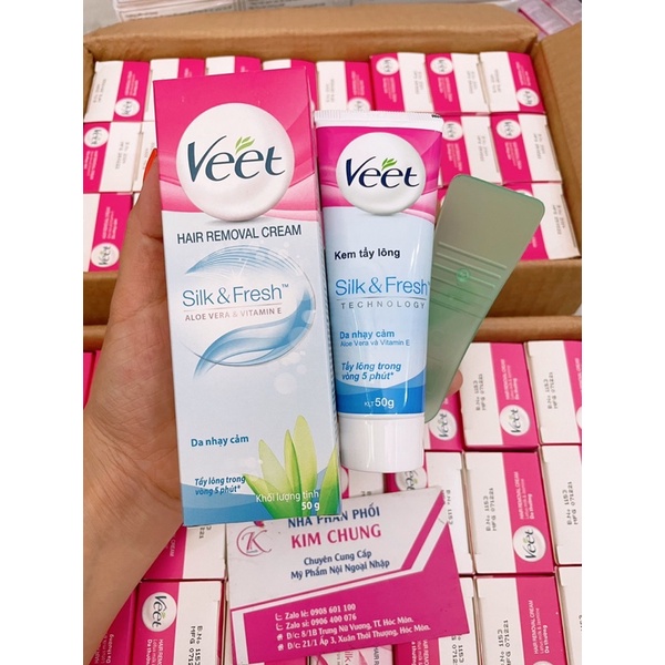 Kem tẩy lông Veet Hair Removal Cream Silk & Fresh Da Thường và Da Nhạy Cảm