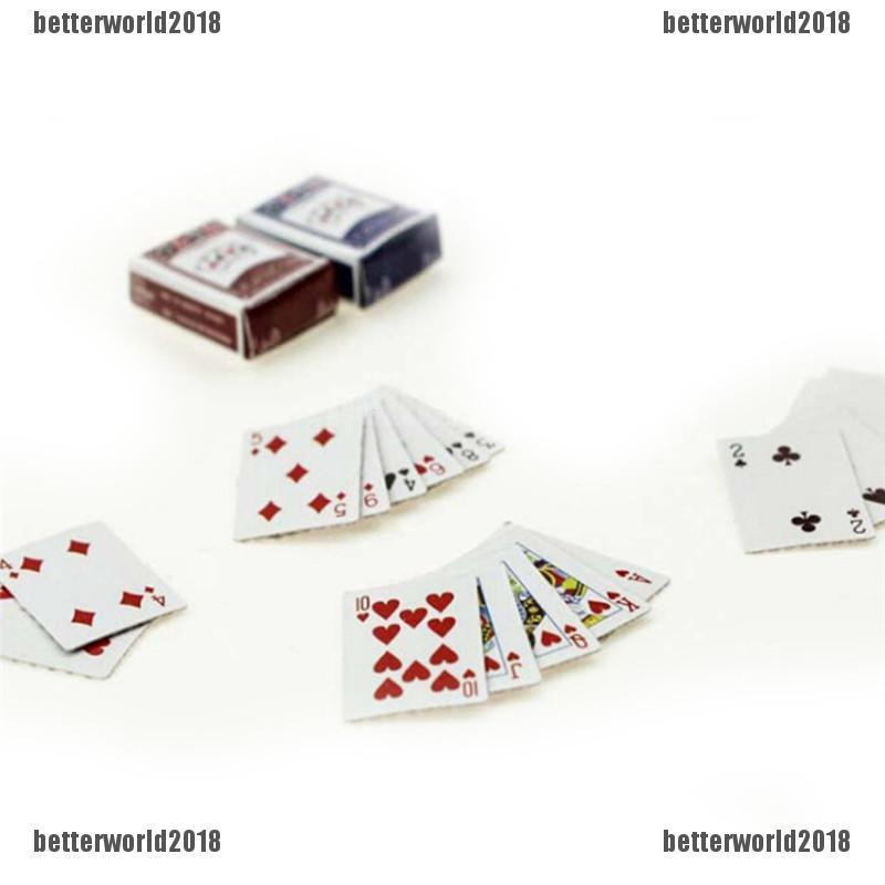 Bộ bài poker tỉ lệ 1:6/1:12 trang trí nhà búp bê xinh xắn