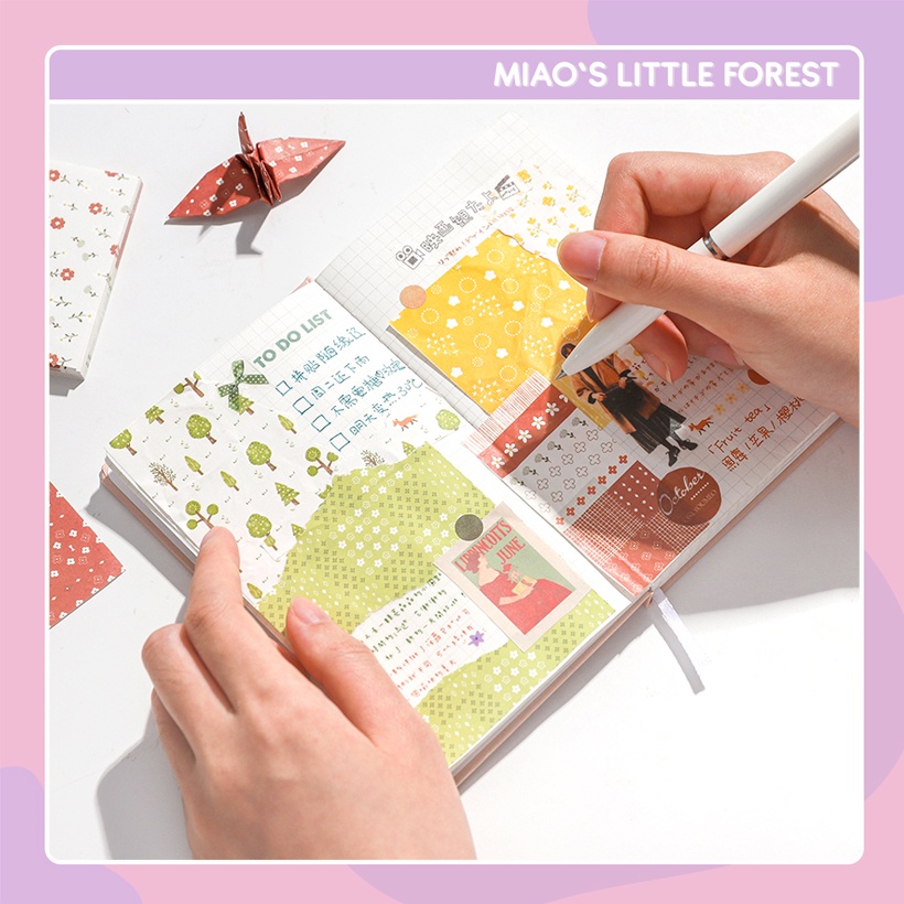 Giấy nền MIAO'S LITTLE FOREST giấy họa tiết hoa tiny flower trang trí background sổ tay bullet journal MDC224