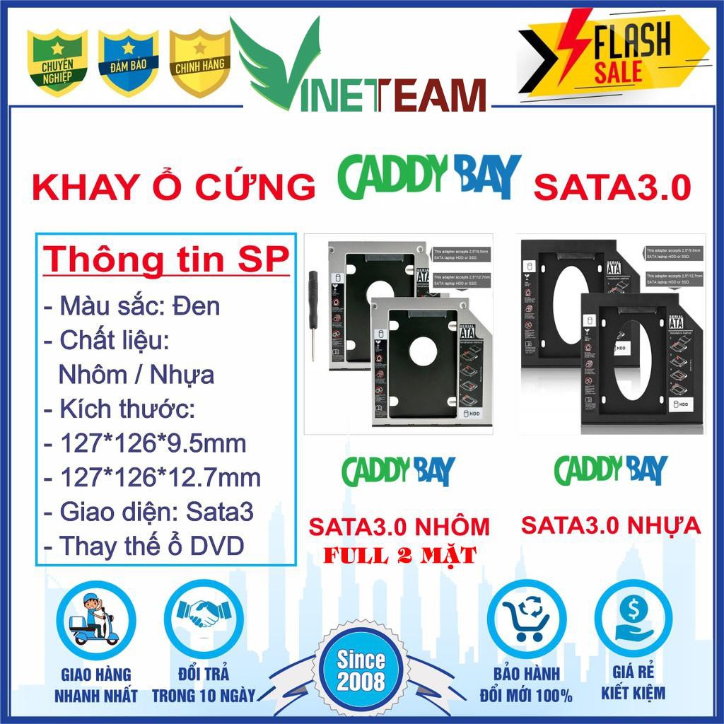 Khay Ổ Cứng Caddy Bay HDD SSD SATA 3 9.5mm/12.7mm - Giải Pháp Lắp Ổ Cứng Thứ 2 cho Laptop