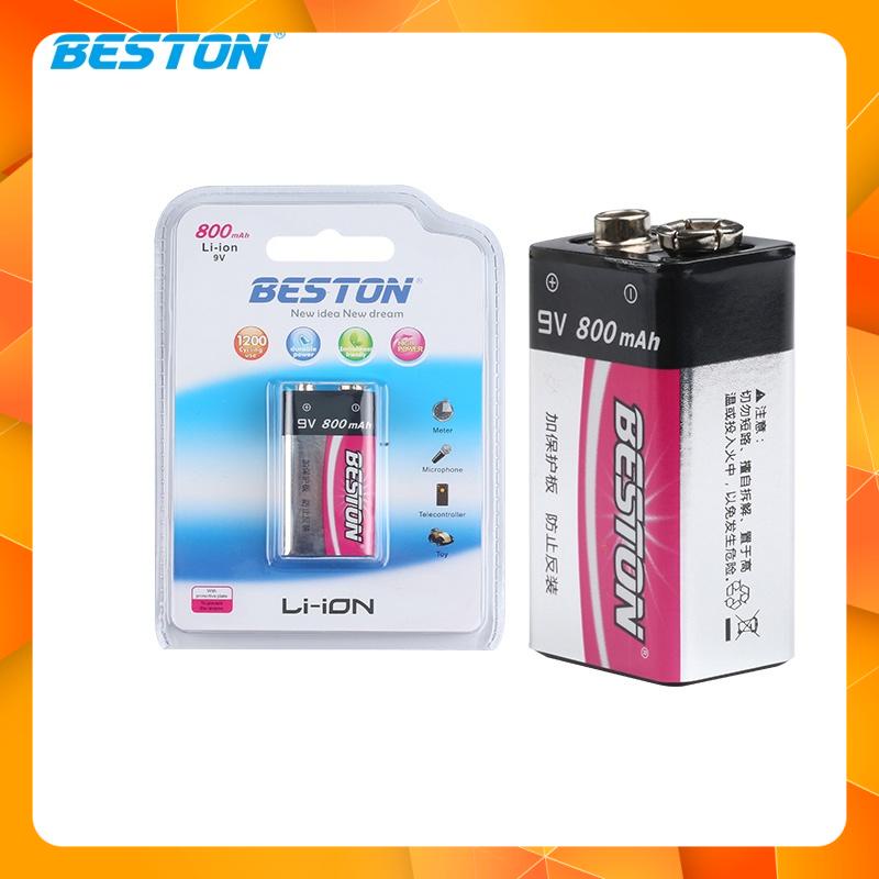 Pin sạc Lithium 9V 800mAh Beston dùng cho micro, đồng hồ đo điện, máy nghe nhạc, đèn pin