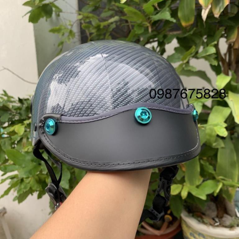 GIÁ TỐT - Nón Sơn NHÚNG CACBON Cao Cấp -GẮN 3 ỐC TITAN GR5 ĐỦ TEAM hihi hihi 👒 ! chất lượng tuyệt đối