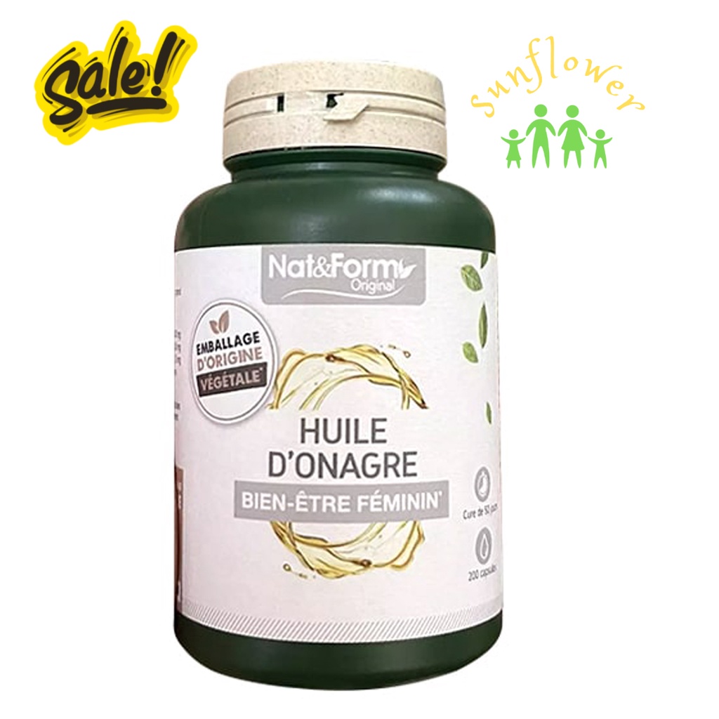 Hoa Anh Thảo Hữu Cơ Pháp Nat Form Huile Onagre 1500mg Lọ 200 Viên
