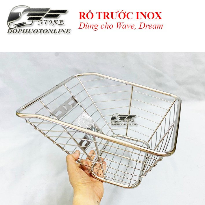 Rổ (Giỏ) Trước Inox, Titan Cho Wave, Dream &lt;TOPGEAR&gt;