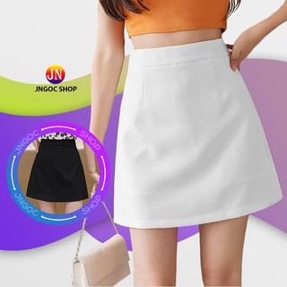 Chân váy chữ A công sở đen trắng lưng cao, Chân váy ngắn dáng ôm trẻ trung
