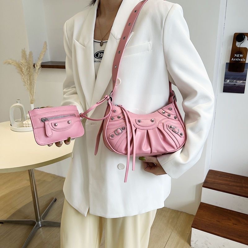 Túi xách 3 chi tiết balen quai chéo dáng balen