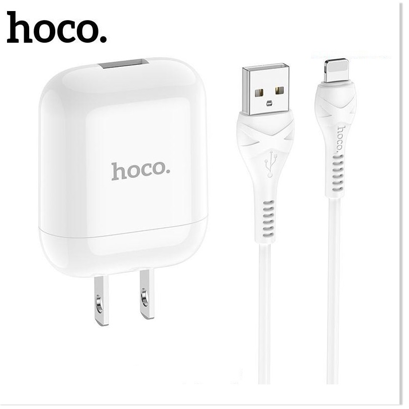 Combo cốc sạc và cáp sạc Hoco HK2 Lightning hỗ trợ sạc nhanh 3.4A cho iPhone/iPad thân cốc sạc làm từ nhựa ABS bền chắc