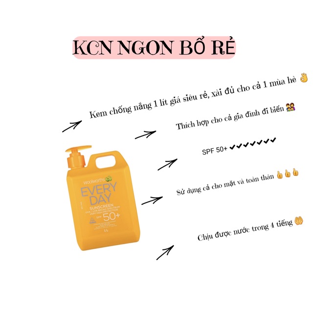 [ORDER] KEM CHỐNG NẮNG BODY WOOLWORTHS