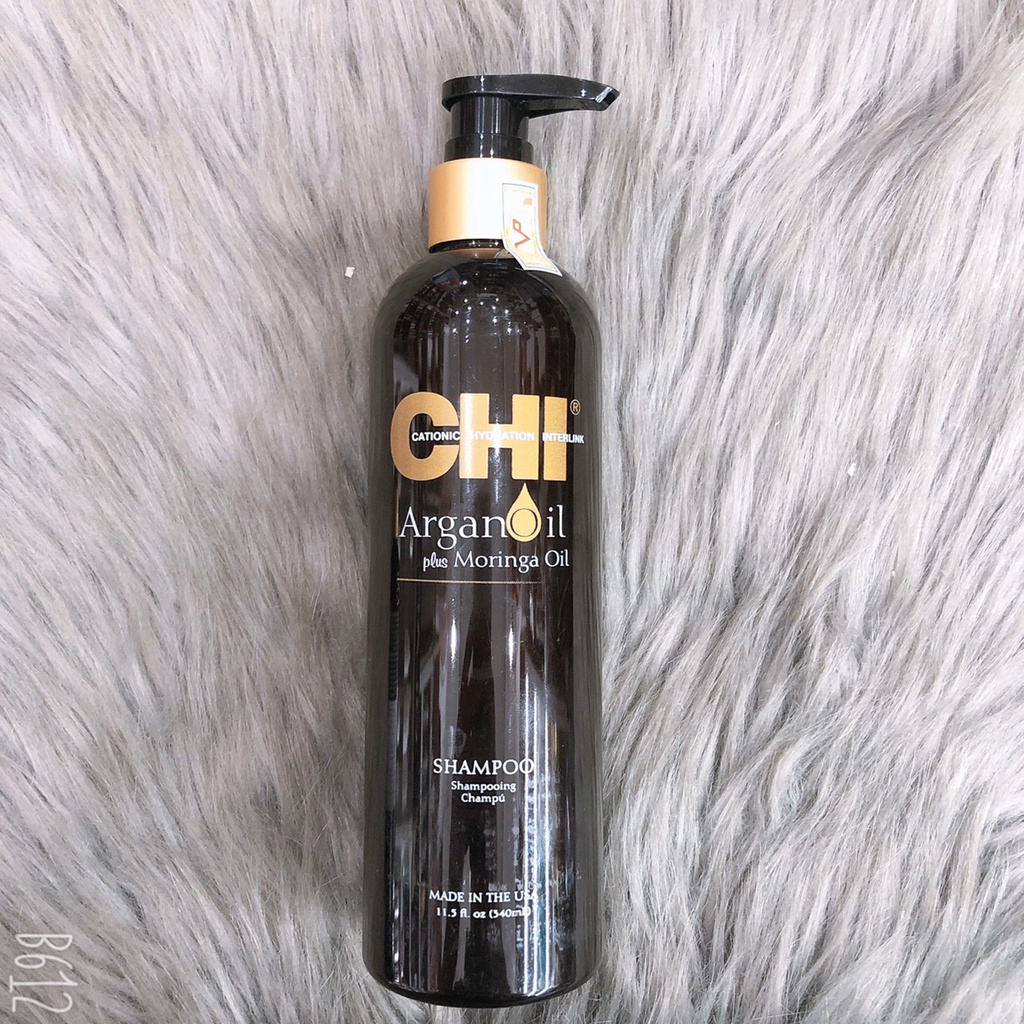 Cặp dầu gội - xả CHI  Argan Oil ml dành cho tóc hư tổn