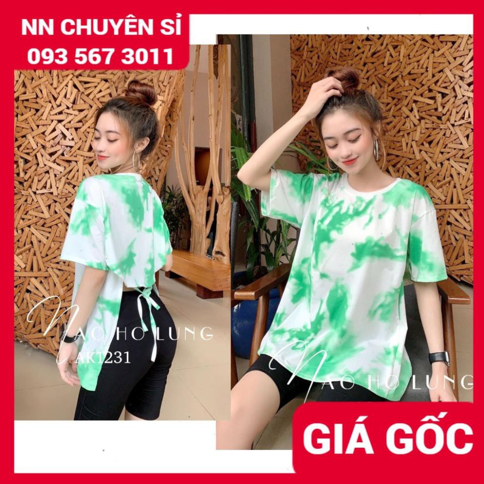 ÁO HỞ LƯNG PHOM RỘNG 3/4 CỘT DÂY NƠ SAU LƯNG ⚡ ẢNH TỰ CHỤP ⚡ ÁO THUN LOANG MÀU ⚡ ÁO BÒ SỮA ⚡ ÁO THUN PHOM RỘNG AK1231 🔥