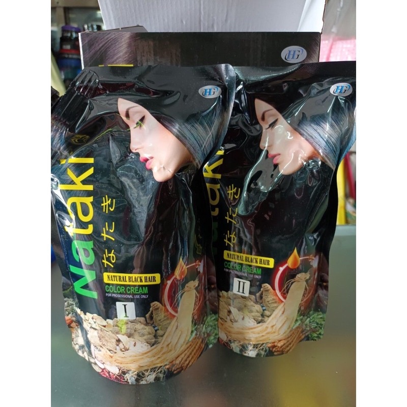 Nhuộm Đen Tóc Phủ Bạc Nataki 500mlx2 Safe and Fast Hair Dye Cream