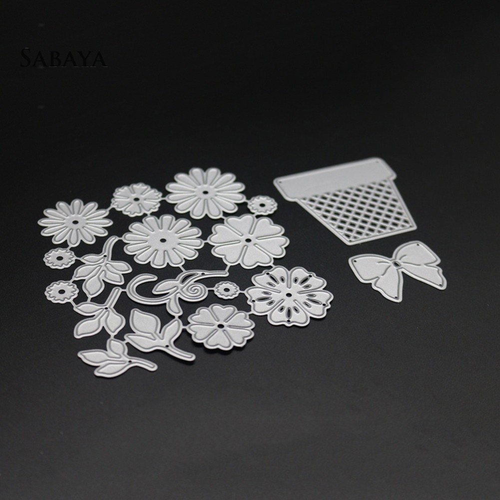 Khuôn kim loại cắt giấy họa tiết hoa trang trí sách ảnh