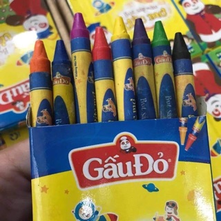 Set 5 hộp bút tô màu Gấu đỏ. Hộp 8 cây.