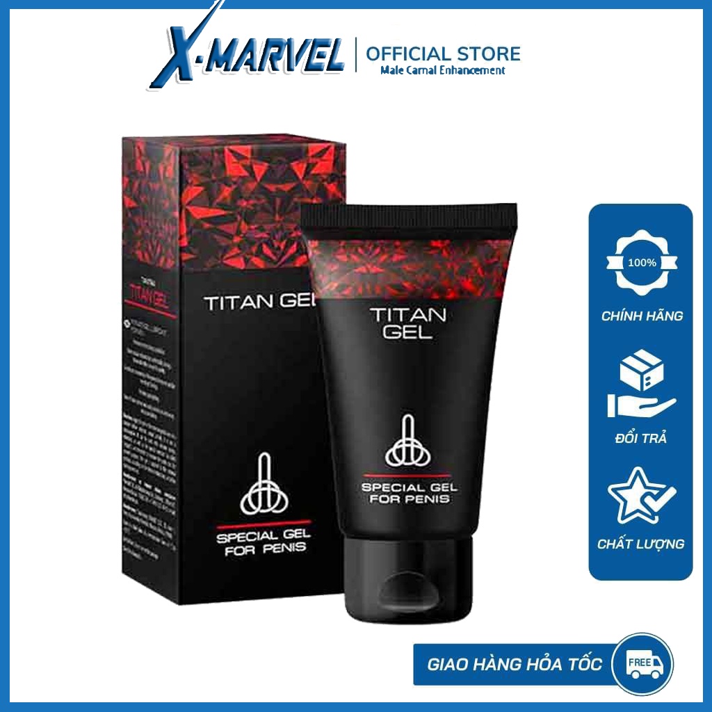 Gel Titan - Gel tăng kích thước dương vật và cương dương,Chống xuất tinh sớm, tăng khoái Cảm XMARVEL