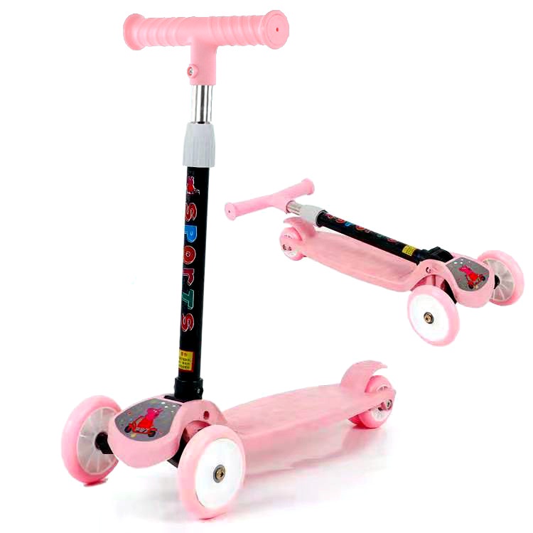'Chuyên Sỉ&quot; Xe trượt scooter 3 bánh có đèn phát sáng - xe trượt thông minh cho bé có thể gập gọn dễ dàng an toàn bé chơi