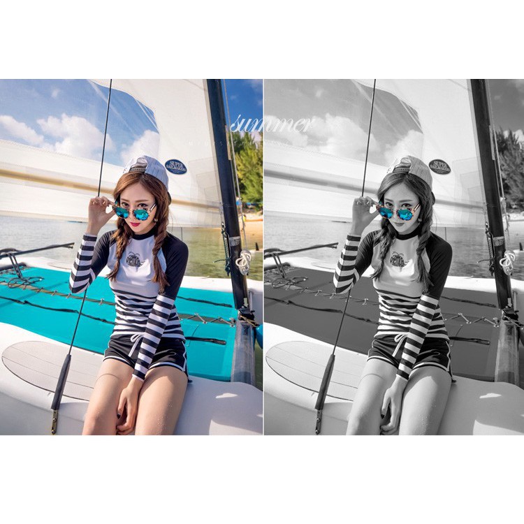 Bộ đồ bơi dài tay phong cách-bộ bơi nữ-bikini | BigBuy360 - bigbuy360.vn