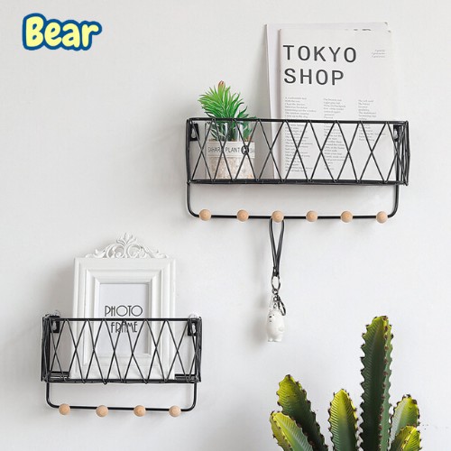 [NEW ITEM] Kệ để đồ treo tường có móc treo, kệ trang trí