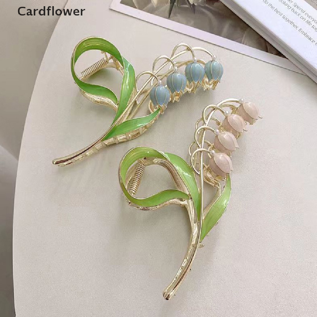&lt; Cardflower &gt; Kẹp Tóc Hình Hoa Tulip Tráng Men Nhẹ Nhàng Thanh Lịch Cho Nữ Giảm Giá