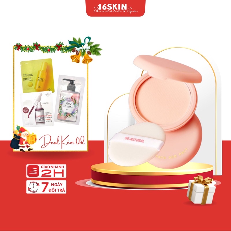Phấn nách đào Peach Deo Pact So'natural hút mồ hôi, hương đào thơm khử mùi hiệu quả 10g I Hàn Quốc chính hãng | BigBuy360 - bigbuy360.vn