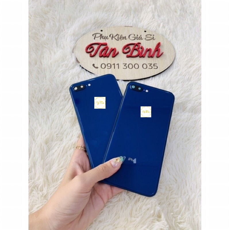 Vỏ thay thế cho 8plus cạnh vuông xanh navy cực đẹp
