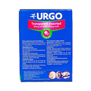 Băng Cá Nhân Trong Suốt Urgo Transparent Arssorted