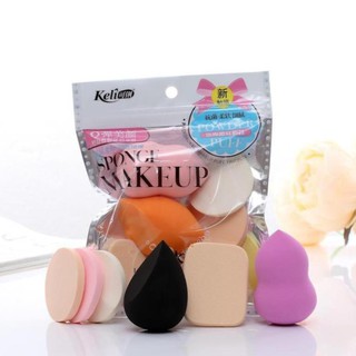 Set bộ 6 bông mút tán phấn trang điểm keli