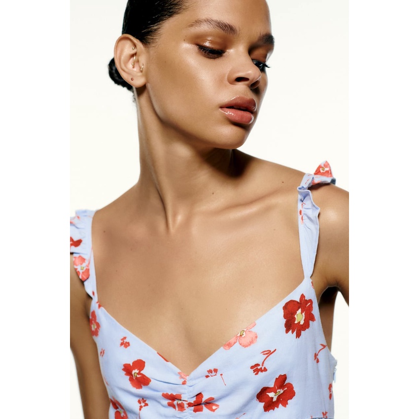 Đầm Zara 2 dây hoa tím DH34HDG42N8 Hot