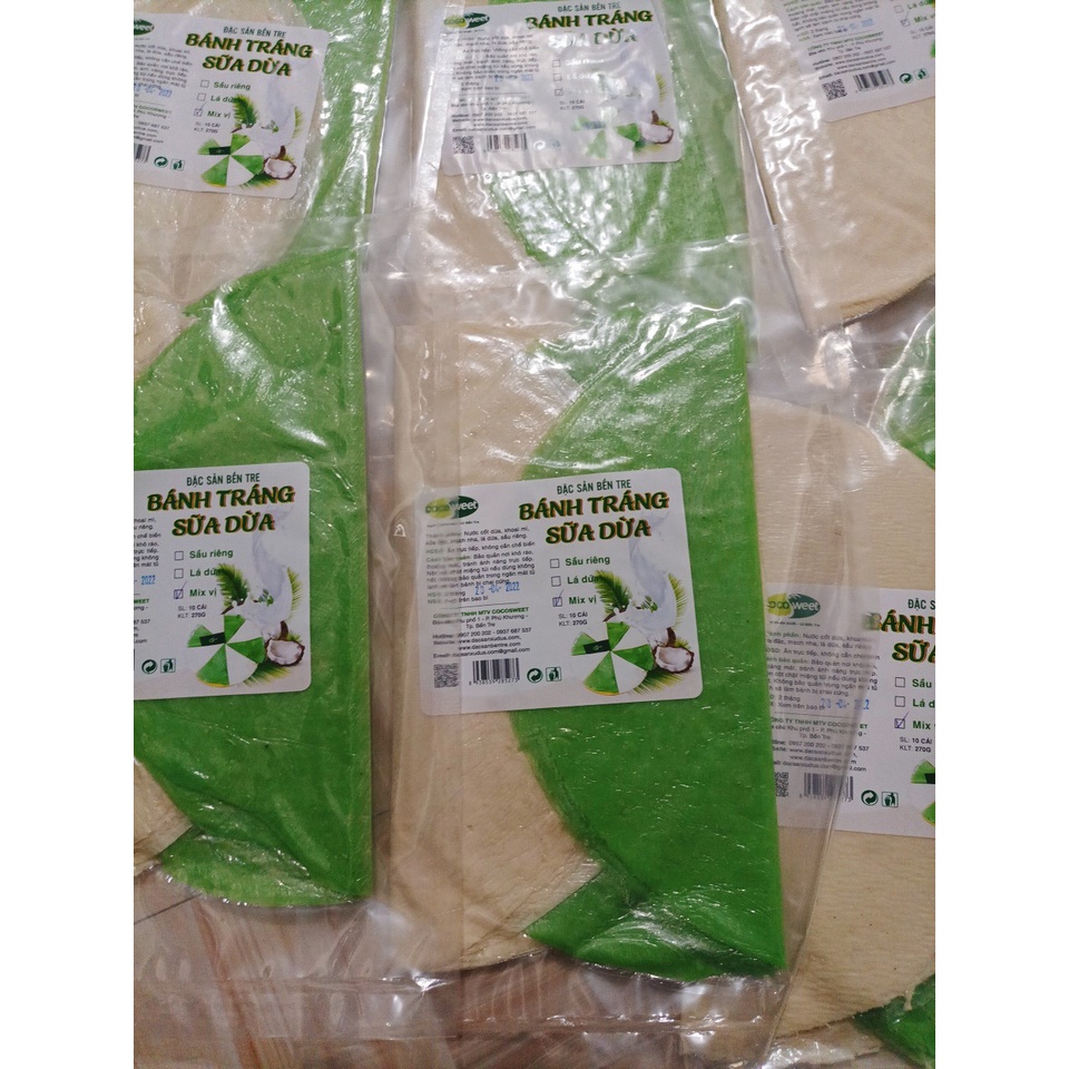 Bánh tráng sữa Cocosweet - Đặc sản Bến Tre - ăn liền, thơm, mềm dẽo, không dính răng
