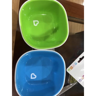 Bộ 2 bát chống trượt Munchkin (xanh lá - xanh lơ)