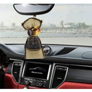 Túi Đựng Hạt Cafe Treo Xe Oto(tặng bình tinh dầu mùi Cafe)