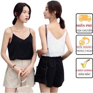 Áo lụa 2 dây cổ chữ v mặc bên trong vest