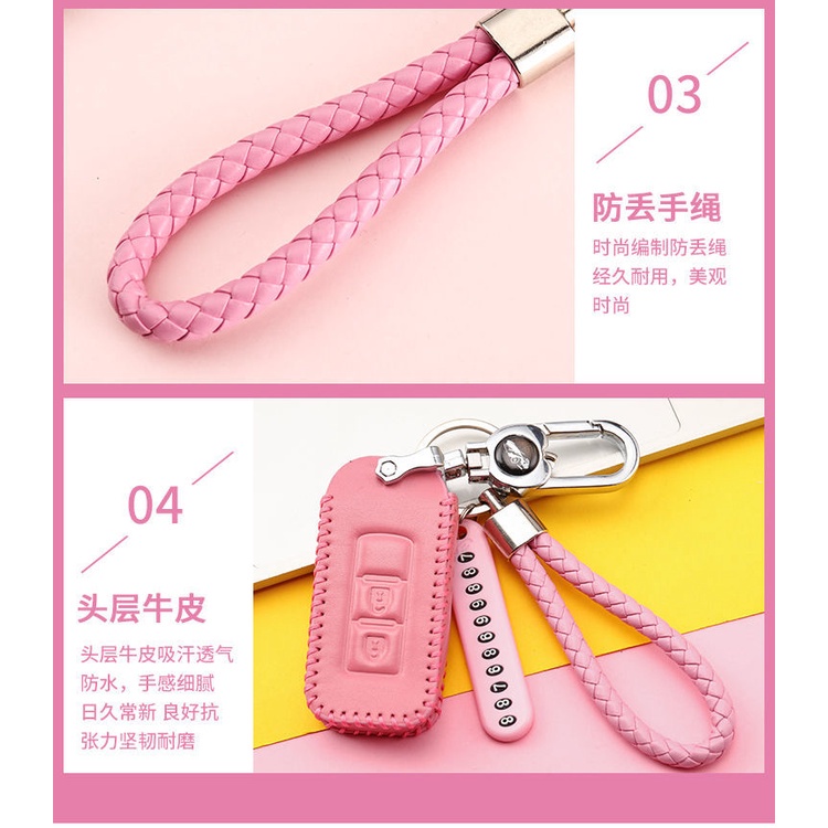 Vỏ da bảo vệ chìa khóa điều khiển từ xa không chìa khóa cho Mitsubishi Logo Triton Outlander Mirage ASX Lancer EVO PAJERO GRANDIS GALANT Xpander