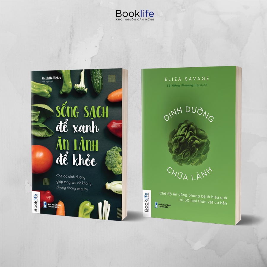 Sách -Combo 2 cuốn Dinh Dưỡng Chữa Lành và Sống Sạch Để Xanh, Ăn Lành Để Khoẻ